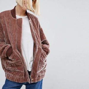 Asos Quilted Velvet Bomber